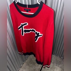 Tommy Hilfiger Bold Red Crew Neck Sweater